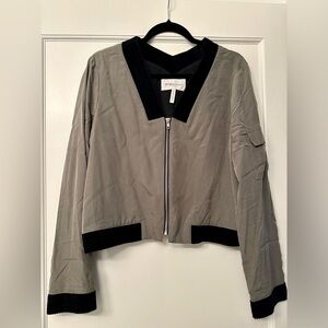 BCBGeneration Olive Green Cropped Bomber Jacket